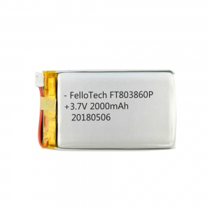 3.7v 2000mah baterías de polímero de litio ft803860p