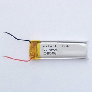 Batería de polímero de litio de 3.7v 70mah wearbale ft331030p