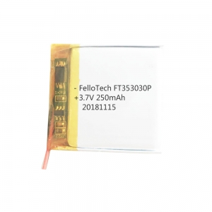 3.7v 250mah batería de polímero de litio wearbale ft353030p