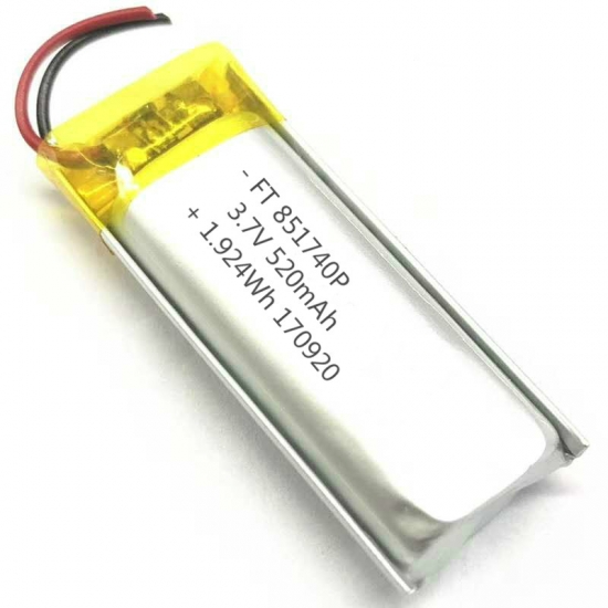 3.7v ion litio 520 mah batería li-po 801740 batería recargable de polímero