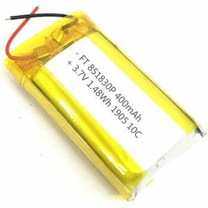 851830 3.7v 400 mah baterías de polímero de litio batería de polímero de Shenzhen kc