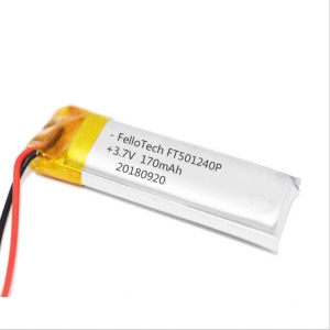 venta al por mayor de alta calidad 170 mah 3.7 v batería recargable lipo reciclable ft501240p