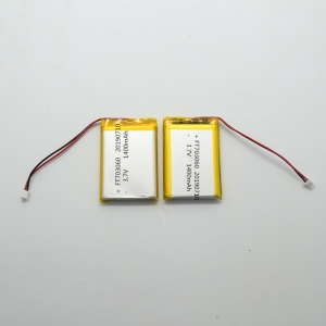 3.7v 1400mah baterías de polímero de litio ft703060p