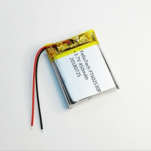 3.7v 450mah baterías de polímero de litio ft602530p