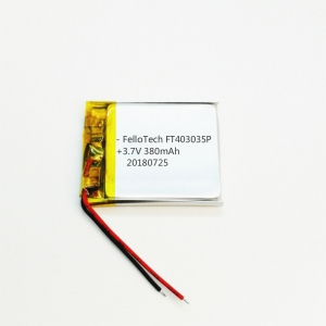 3.7v 380mah baterías de polímero de litio ft403035p