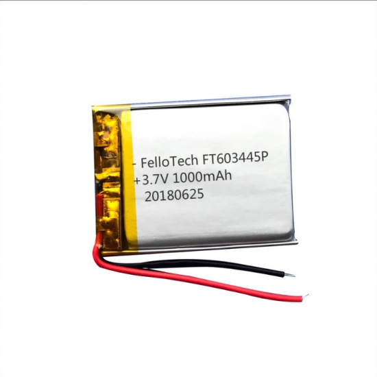 3.7v 1000mah baterías de polímero de litio ft603445p