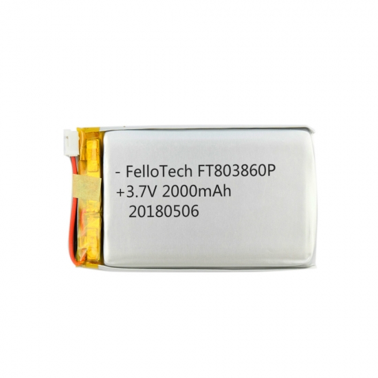 3.7v 2000mah baterías de polímero de litio ft803860p
