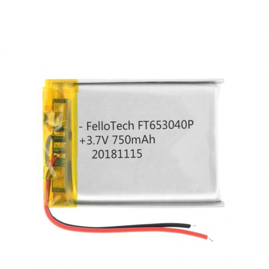3.7v 750mah baterías de li-polímero ft653040ph