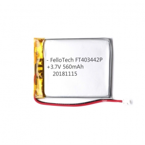 3.7v 560mah baterías de polímero de litio ft403442p