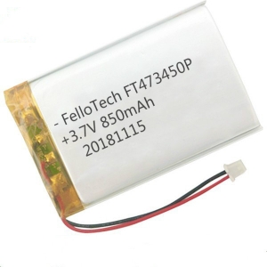 3.7v 850mah baterías de polímero de litio ft473450p