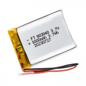 3.7v 1000mah batería de polímero de litio ft903040p con certificado ul