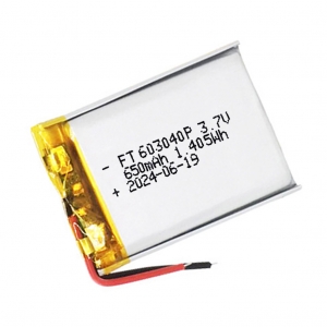 ft603040p 3.7v 650mah batería de polímero de litio con certificado