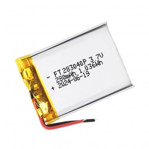 3.7v batería de reproductor de bluetooth polímero de litio ft283040p