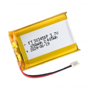 3.7v 650mah baterías de polímero de litio ft383450p
