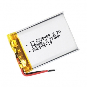3.7v 750mah baterías de li-polímero ft653040ph