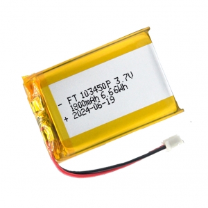 1800 mah 3.7 v batería de polímero de litio ft103450p con certificado ul
