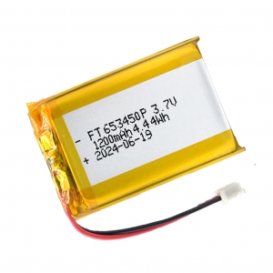 3.7v 1200mah baterías de polímero de litio ft653450p