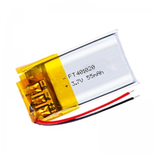 Venta caliente 3.7 v pequeña batería lipo oem ft401020p 55 mah