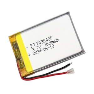 Batería de polímero de litio de 3.7v 1020mah ft703048p