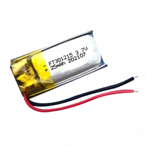 3.7v 25mah wearbale batería de polímero de litio ft301215p